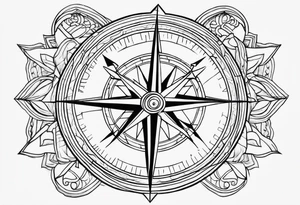 Compass arrow tattoo idea