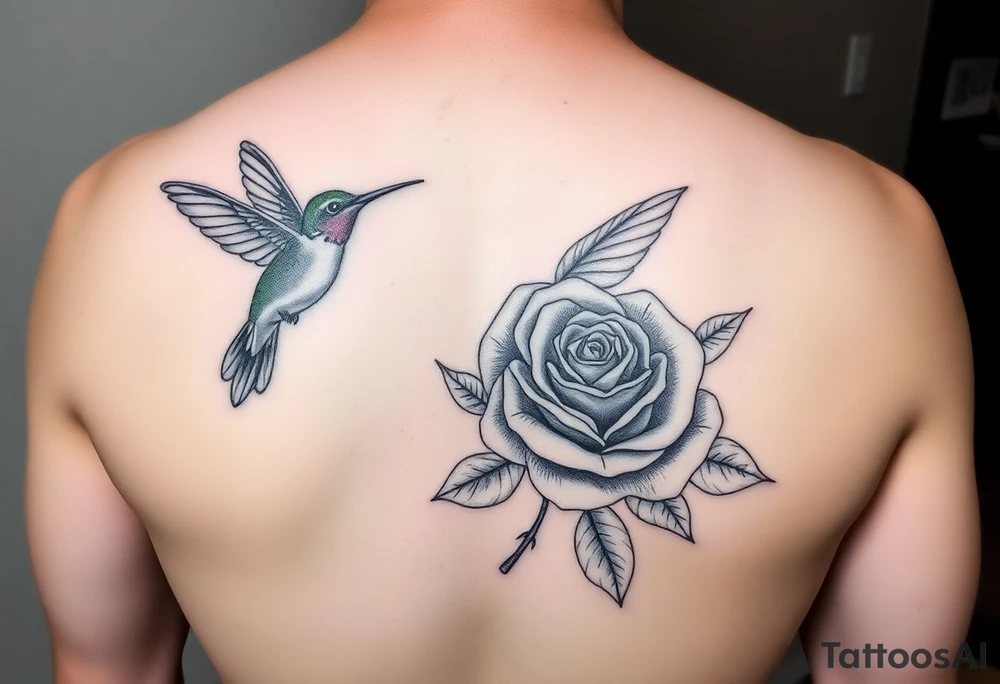 Debby Deguzman with a humming bird and a rose tattoo idea