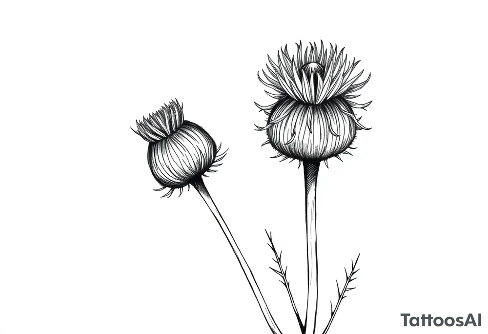 thistle minimalist tattoo idea