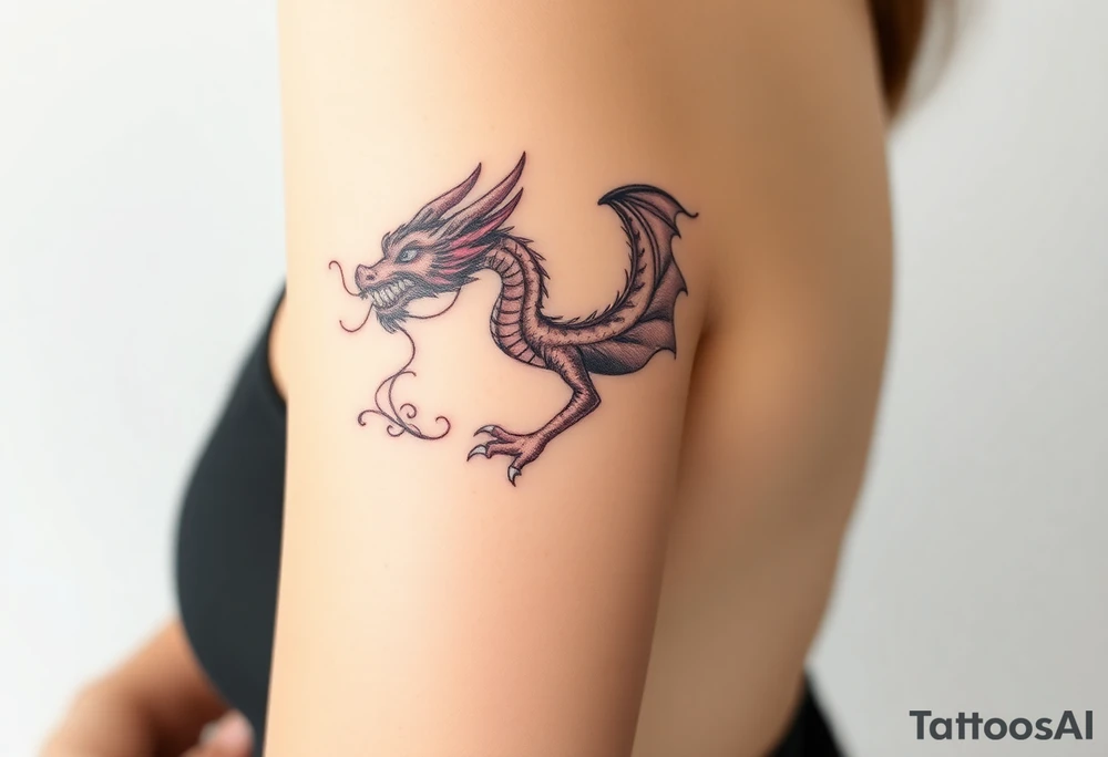 The dragon is faintly visible. smoke tattoo idea