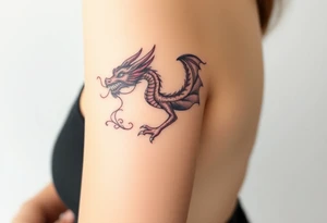 The dragon is faintly visible. smoke tattoo idea