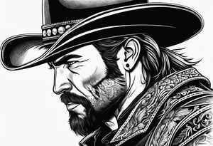 western cowboy tattoo idea