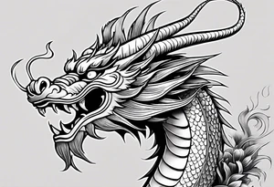 Only the head of a chinese dragon, facing right, small tattoo idea