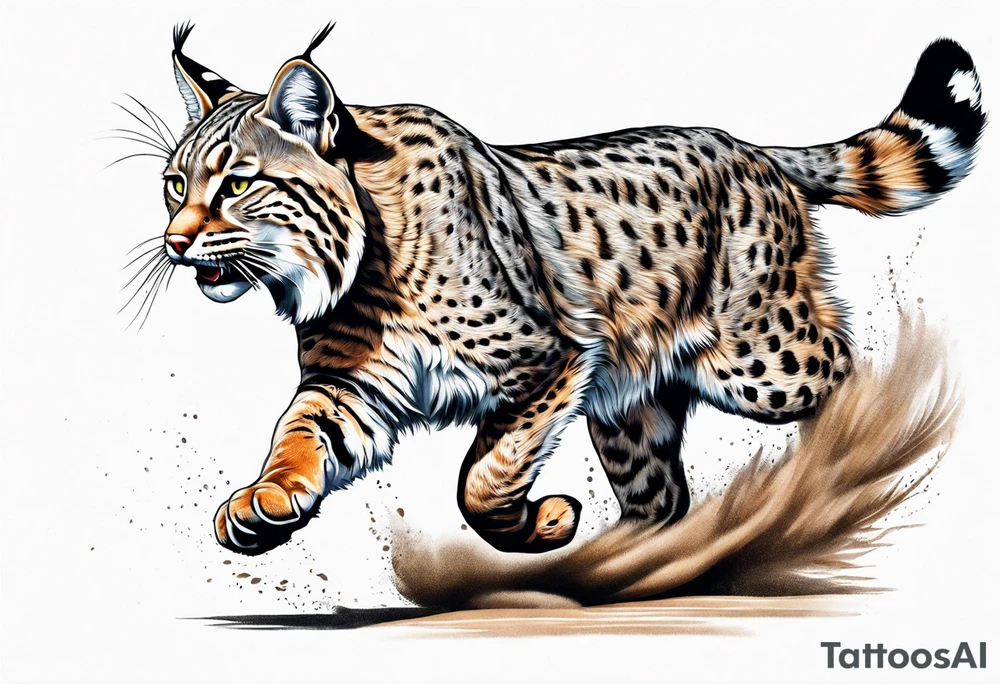 Bobcat running tattoo idea