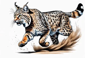 Bobcat running tattoo idea