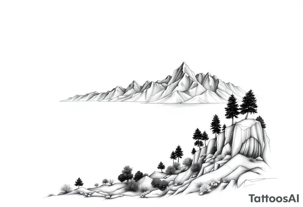 Velaris landscape from ACOTAR tattoo idea