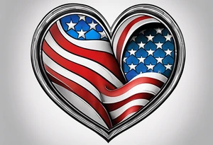 American flag in heart tattoo idea