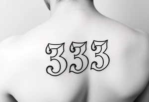 333 numbers with shading tattoo idea