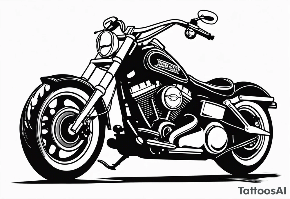 Rest in peace adam.Harley Davidson  with tall handlebars tattoo idea