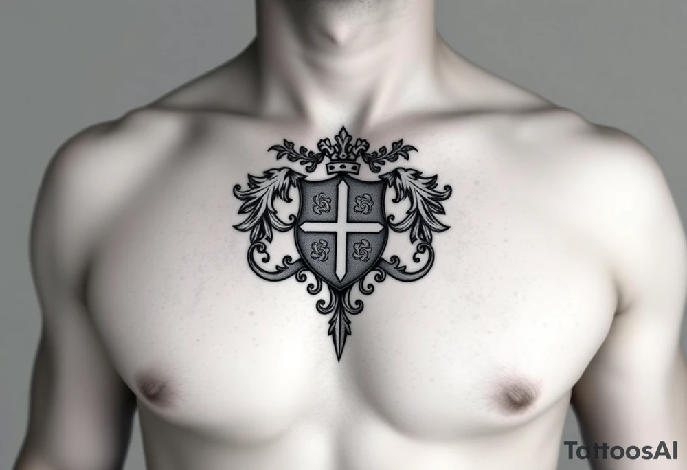 Powerful Irish family crest for Smith. Full chest tattoo tattoo idea