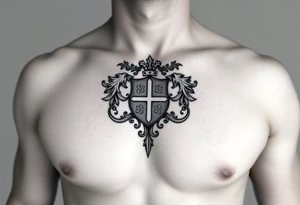Powerful Irish family crest for Smith. Full chest tattoo tattoo idea