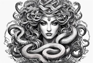 Medusa with snakes for hair tattoo idea