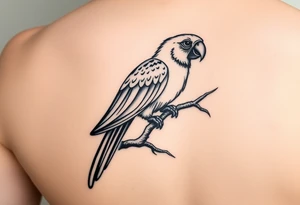 I want a tattoo with a parrot sitting on a tree tattoo idea