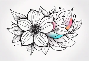 Colorful flower half arm sleeve tattoo idea