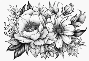 Feminine flowers tattoo idea