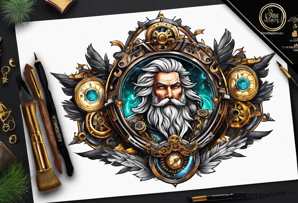 Steampunk zeus tattoo idea