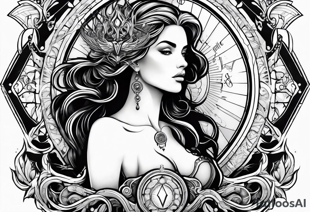 Virgo with mercury  earth element symbol tattoo idea