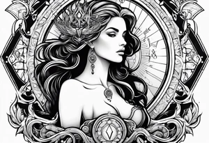 Virgo with mercury  earth element symbol tattoo idea