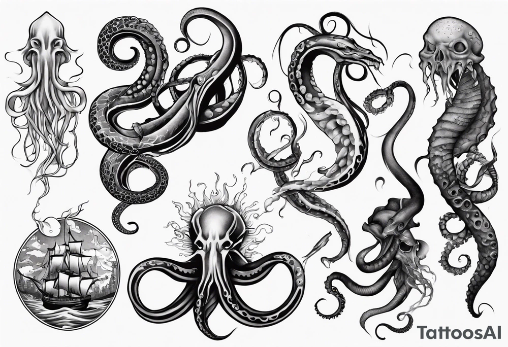 long tentacle tattoo tattoo idea