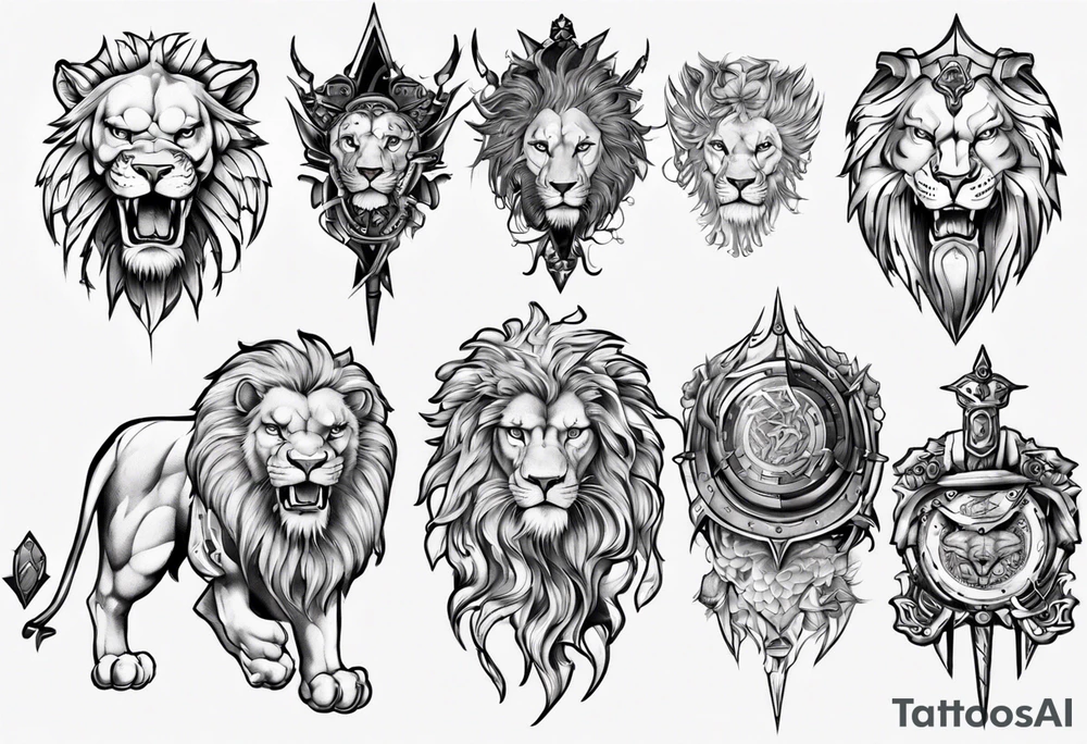 warrior lion tattoo idea