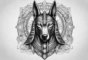 Realistic anubis tattoo idea