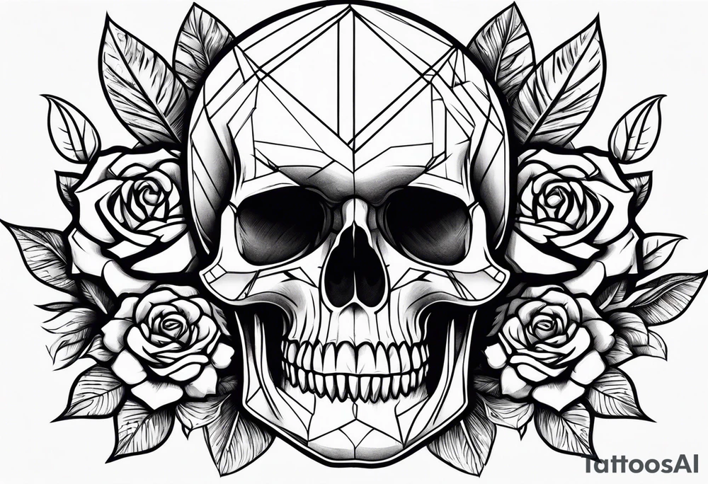skull and roses tattoo idea