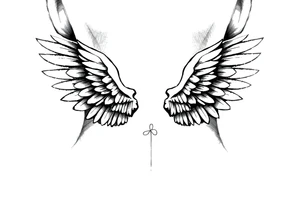 wings on the back of the neck tattoo idea