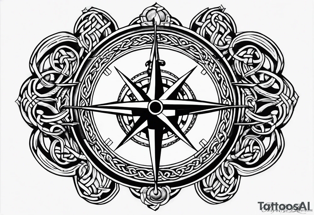 Celtic, forearm, half sleeve, anchor, compass tattoo idea