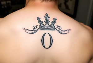 Name Oliver with a kings crown above the O tattoo idea