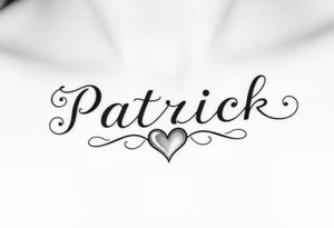 The name Patrick with a heart at the end tattoo idea