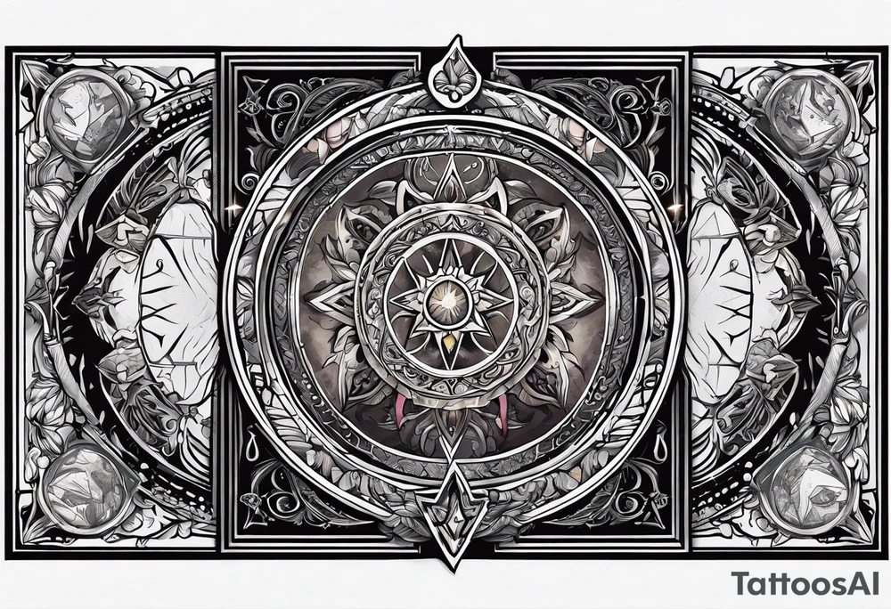 The idea of strength in a tarot card design tattoo idea