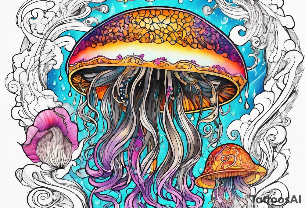 Jellyfish and a Greek god tattoo idea
