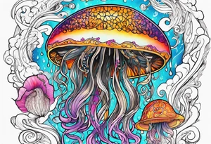 Jellyfish and a Greek god tattoo idea