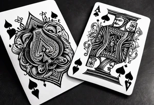 two cards ace and a king for blackjack small tattoo but realistic tattoo idea