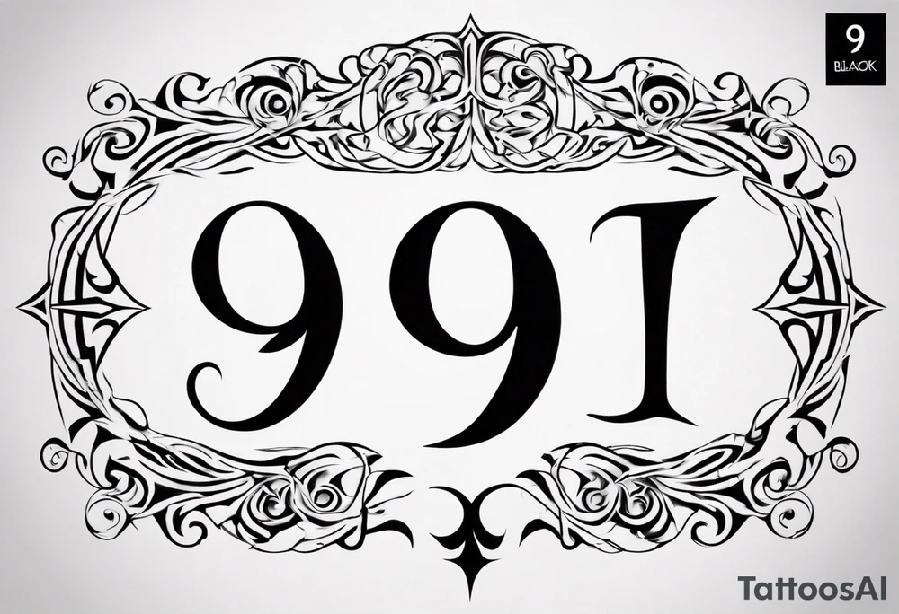 number 9. ambigram

Tall and thin tattoo idea
