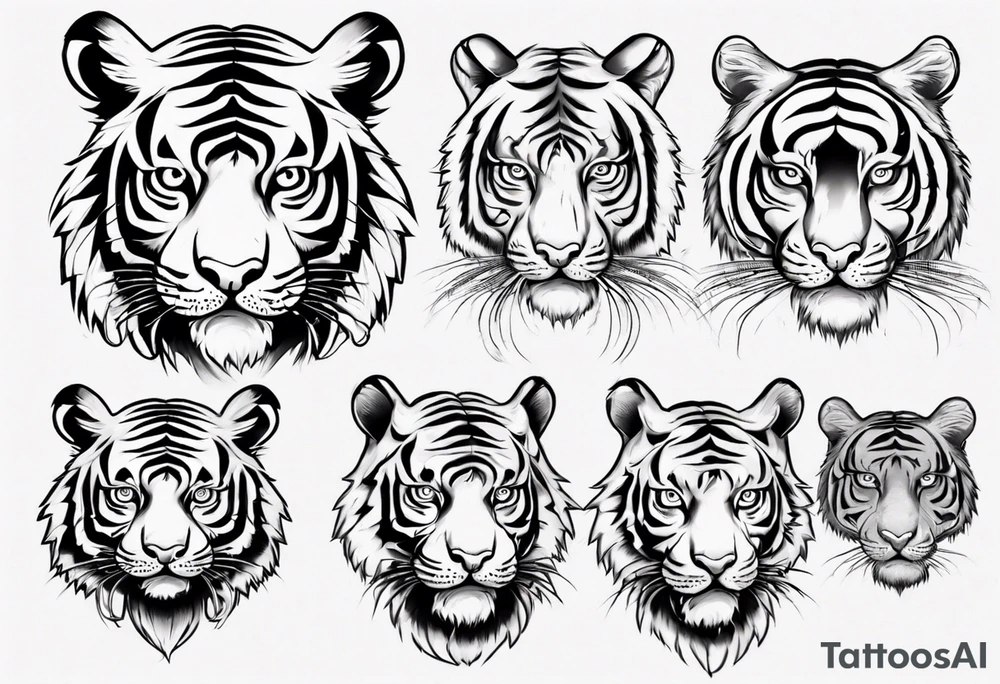 tiger but his skin made of eyes tattoo idea