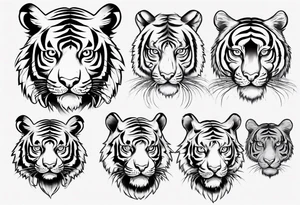 tiger but his skin made of eyes tattoo idea