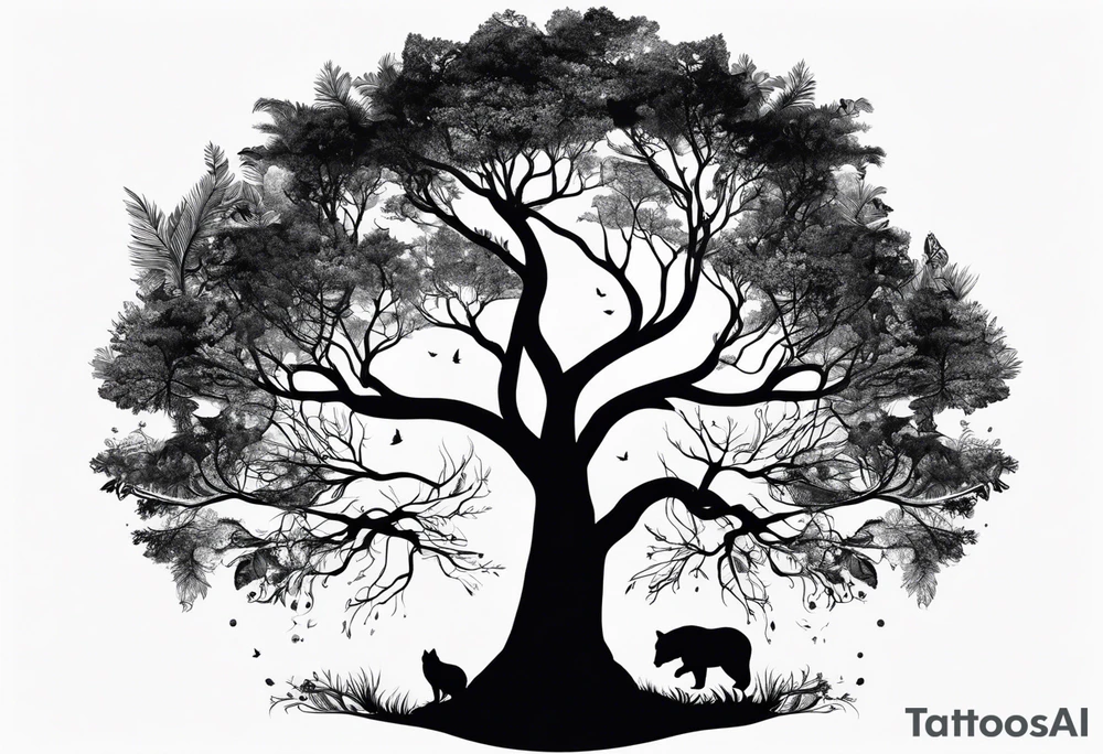 Bäume silhouette tattoo idea