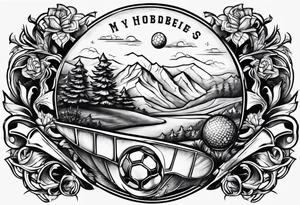 My favorite hobbies soccer and discgolf tattoo idea