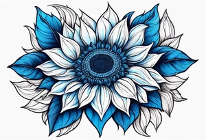 Blue sunflower tattoo idea