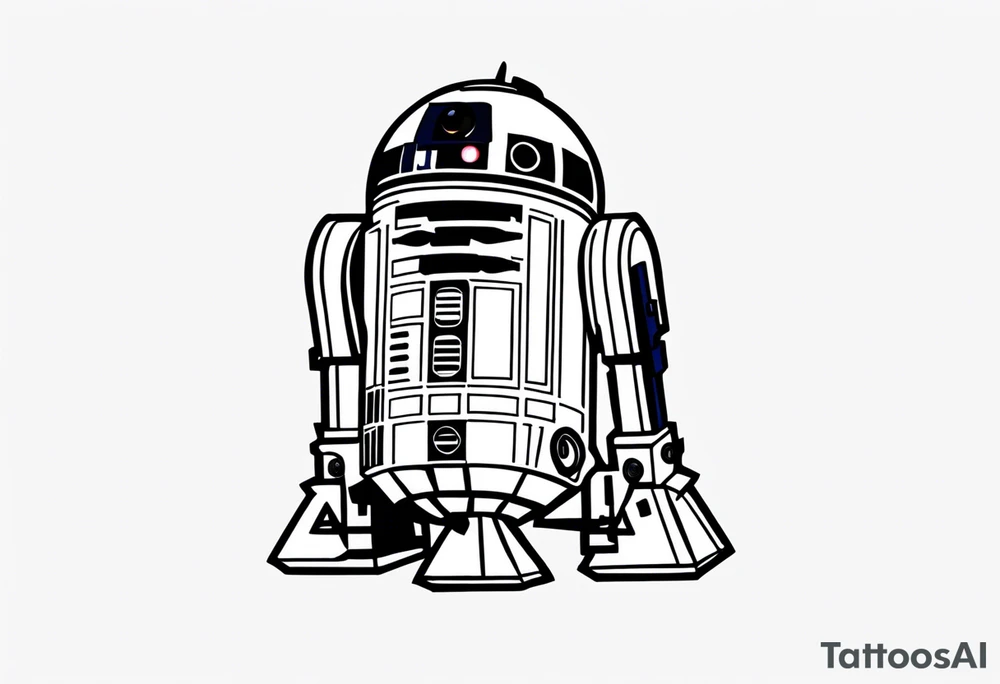 Simple, small R2-D2 from Star Wars tattoo idea