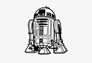 Simple, small R2-D2 from Star Wars tattoo idea