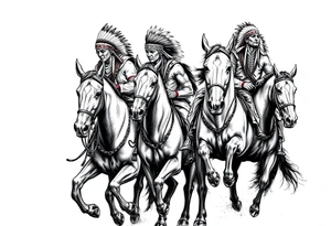 Native American warriors on horses tattoo idea