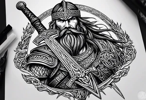 Viking sword Valhalla tattoo idea
