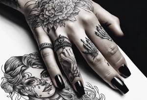 Woman’s hand and skeleton hand with pinky fingers interlaced tattoo idea