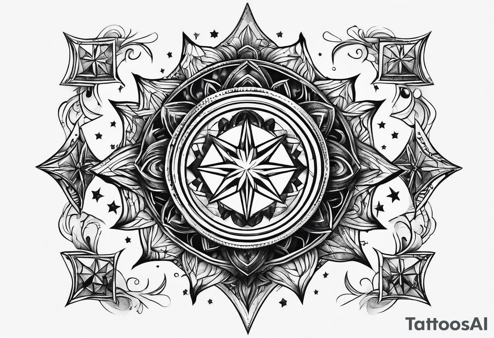 Tesseract and stars tattoo idea