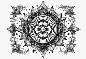 Tesseract and stars tattoo idea