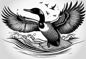 loon flying tattoo idea