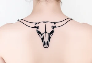 Longhorn skull with Texas flag shoulder tattoo idea