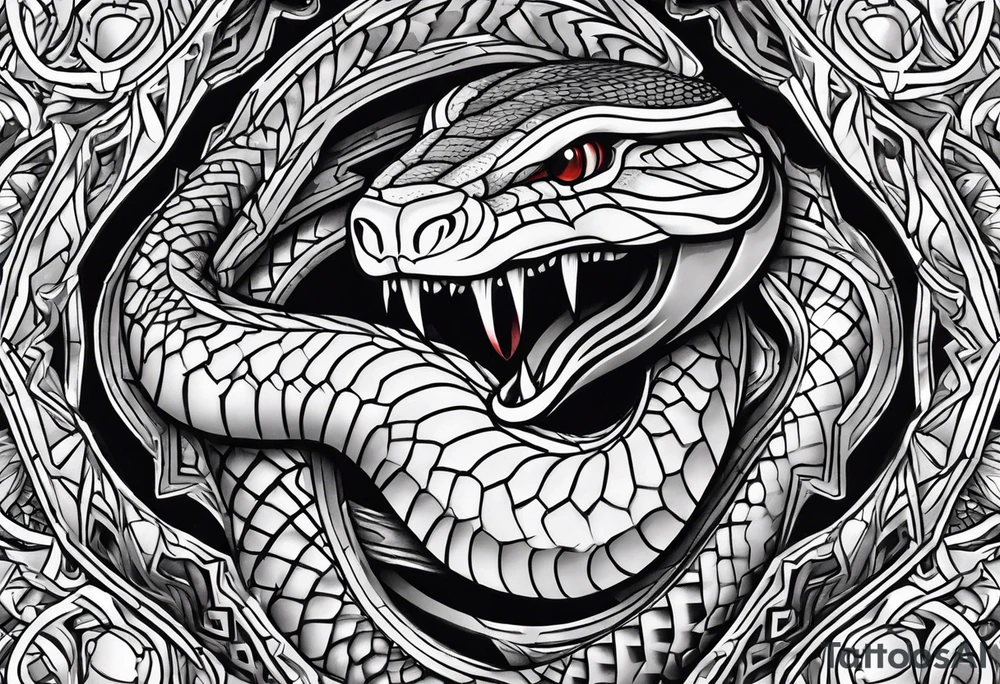 snake biting vein tattoo idea